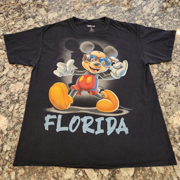 Disney Mickey Mouse Florida Black Tee - Picture 1 of 3